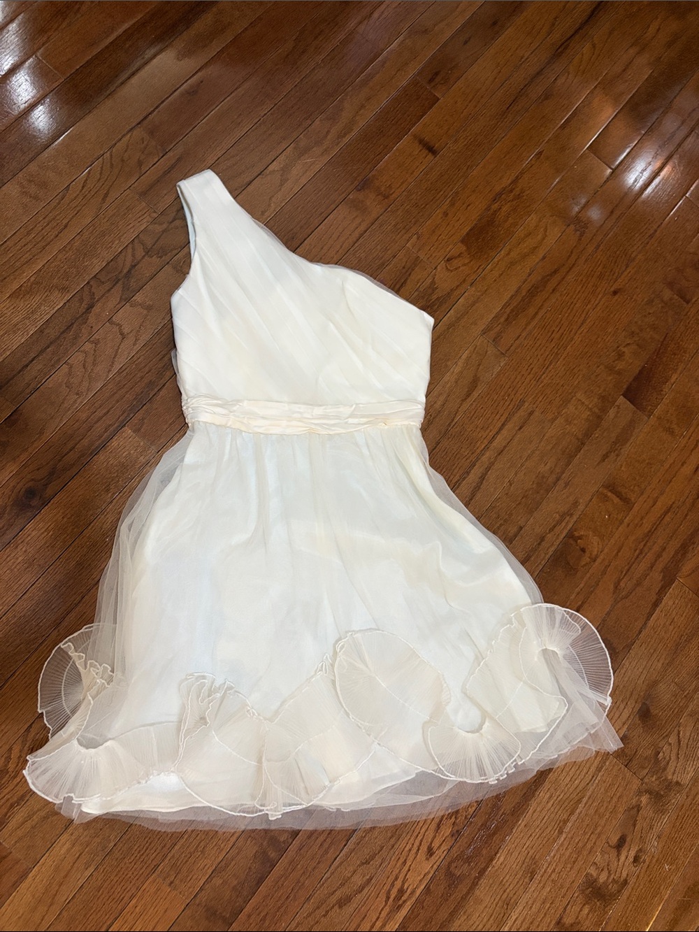 Max & Cleo One-Shoulder Ivory Party Dress
